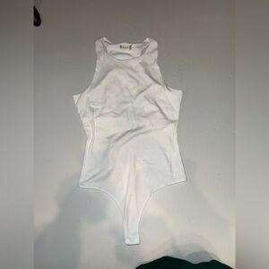 Altar'd State Ribbed White Bodysuit